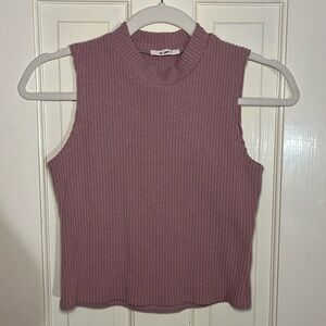 Francesca’s Mi Ami Mauve Ribbed Tank Top Size Small